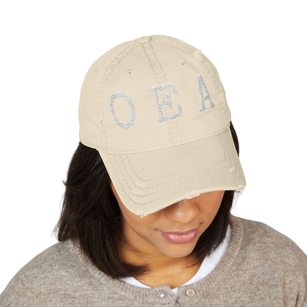 OEA Distressed Embroidered Dad Hat