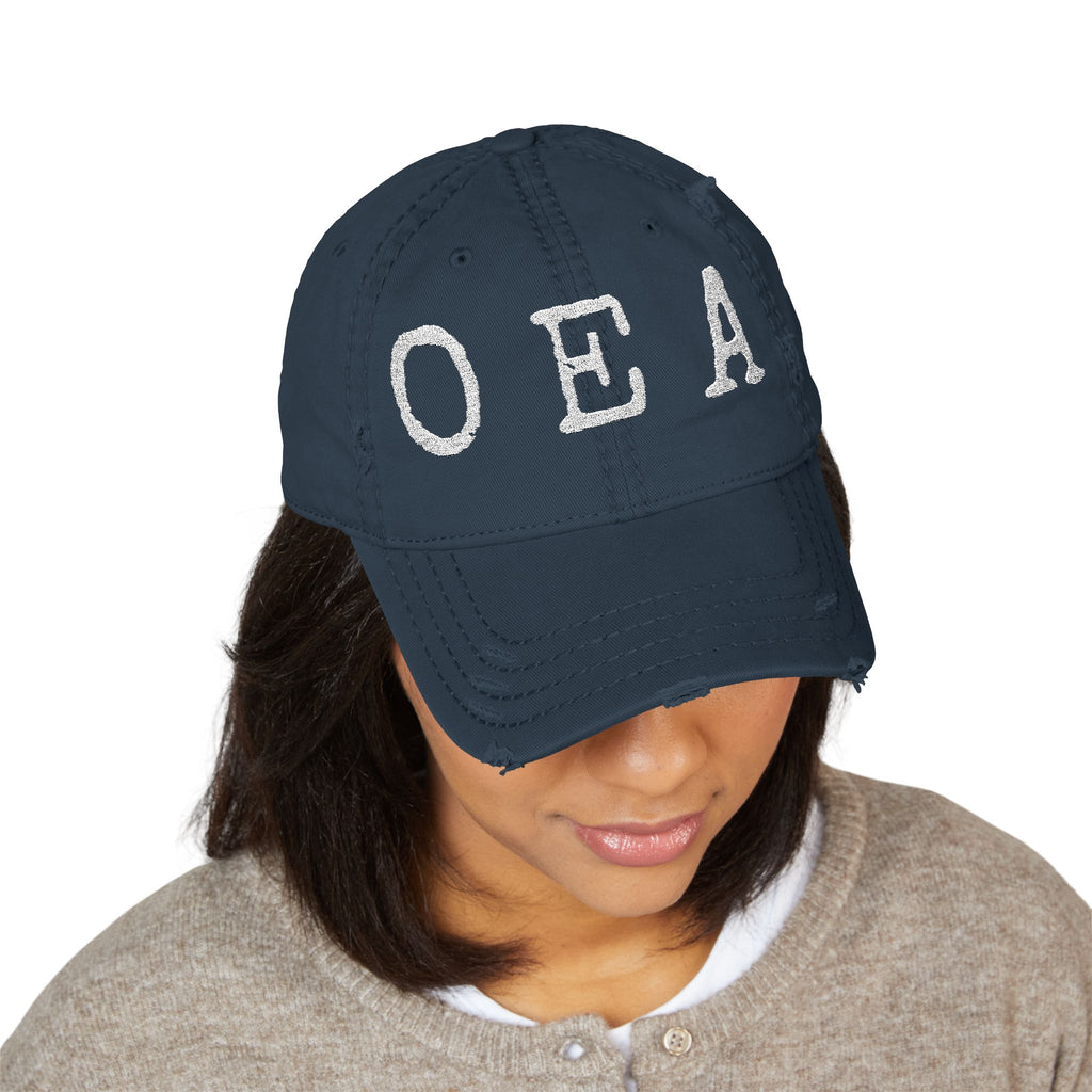 OEA Distressed Embroidered Dad Hat